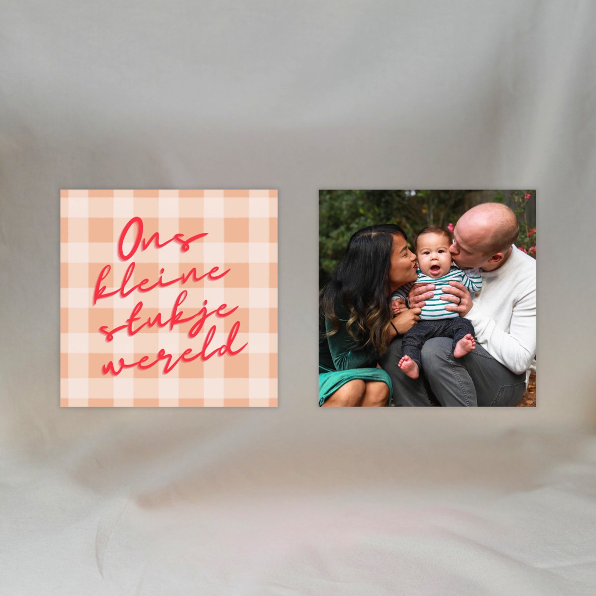 Foto cadeau - 2x Gepersonaliseerde magneten met foto en tekst - Origineel gezin cadeau - Gepersonaliseerd cadeau - Magneet voor koelkast en magneetbord - 5x5 cm - Magneet