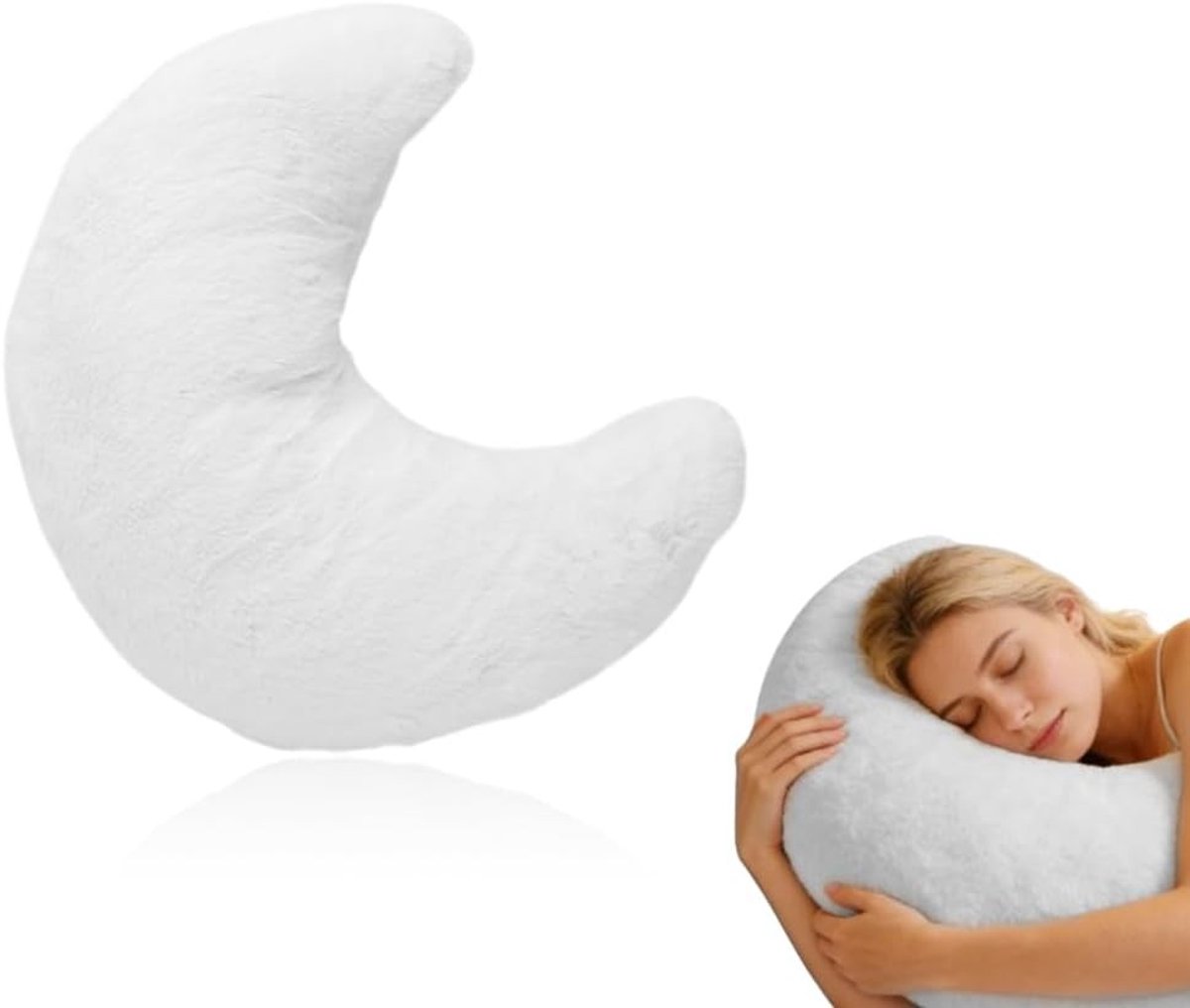 Cuddly Kussen in Maanvorm - Zacht Vloerkussen voor Sofa en Bed - Decoratief Kussen voor Meisjes en Vrouwen, Perfect als Cadeau