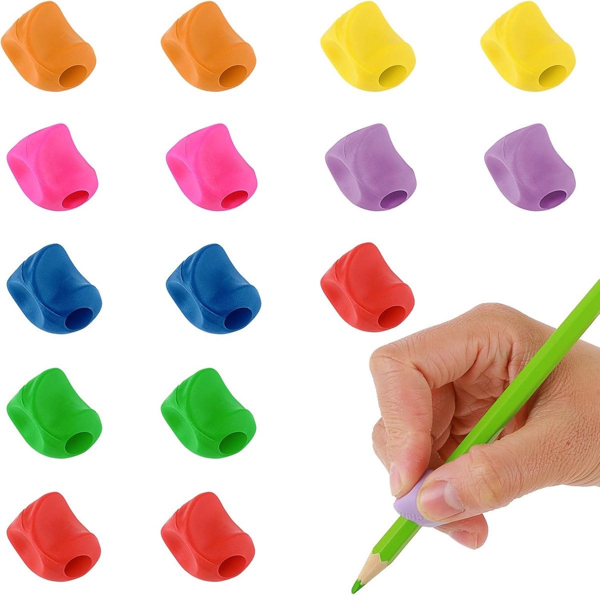SnelShoppen - 15 Stuks Kinderen Potloodhouder Tripod Grip Potloodgrippers voor Kinderen Handwriting Correctie Vingerhouding Training Schrijfhulpmiddel