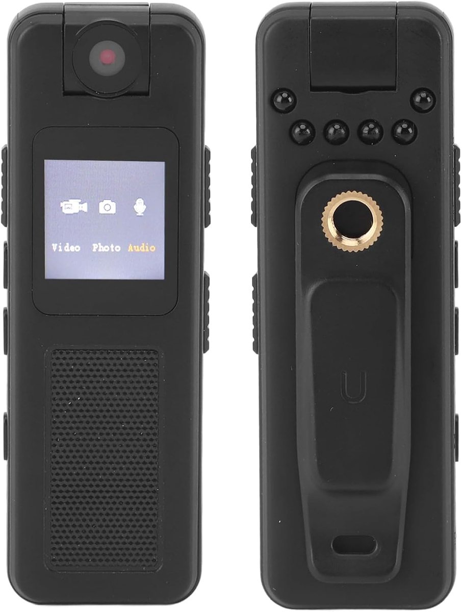 SnelShoppen - Mini Bodycamera met Magnetische Bevestiging, 1080P HD, Infrarood Nachtzicht, Draagbare Videocamera voor Politie, Bewaking, Camping en Av