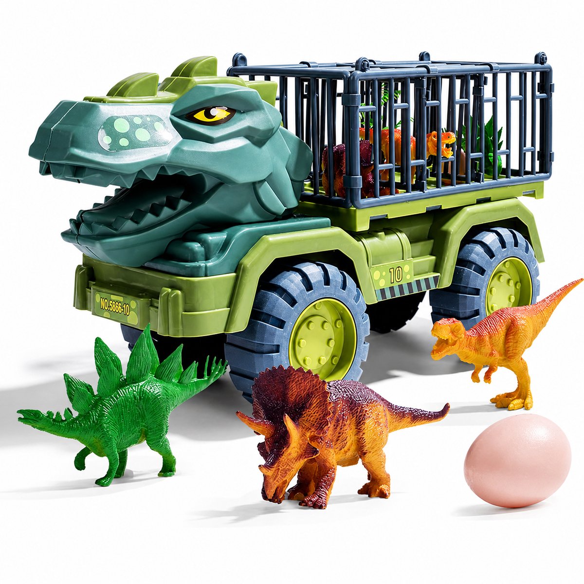 ECTEATOY® Tyrannosaurus Transport Auto - Dinosaurus auto speelgoed - Speelgoed met 3 Dino Figuren - Cadeau Jongens