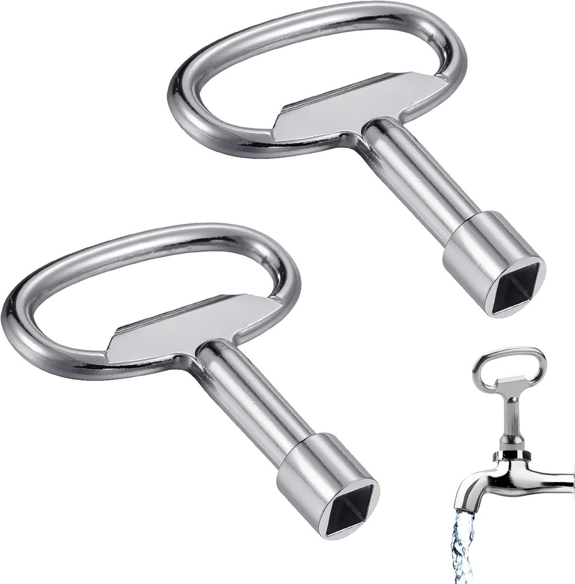 Vierkante kraanmoersleutel set van 2 - 8mm vierkant - T- en D-handvat - werkbesparend ontwerp - ShopVlot