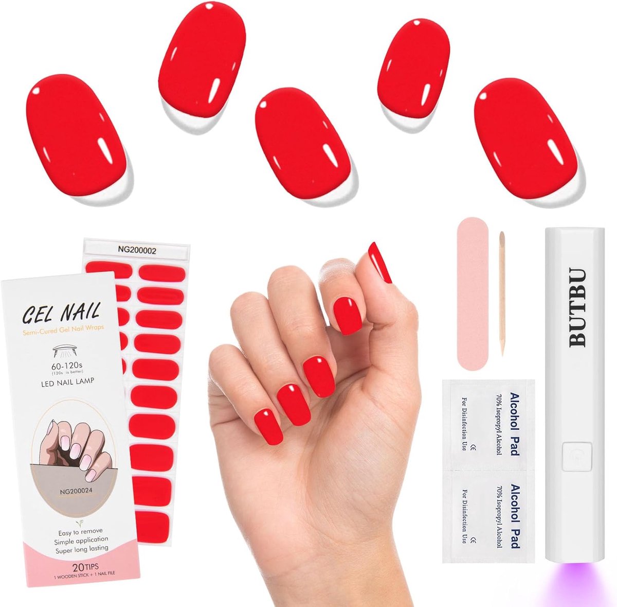 Gelnagelstickers 20 stuks - zelfklevend - waterdicht - voor eenvoudig nagelkunst - SnelShoppen