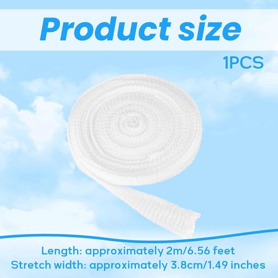 Ademende elastische buisverband voor armen, polsen, ellebogen en benen - 2m x 3.8cm, wondbescherming en ondersteuning — afbeelding 5