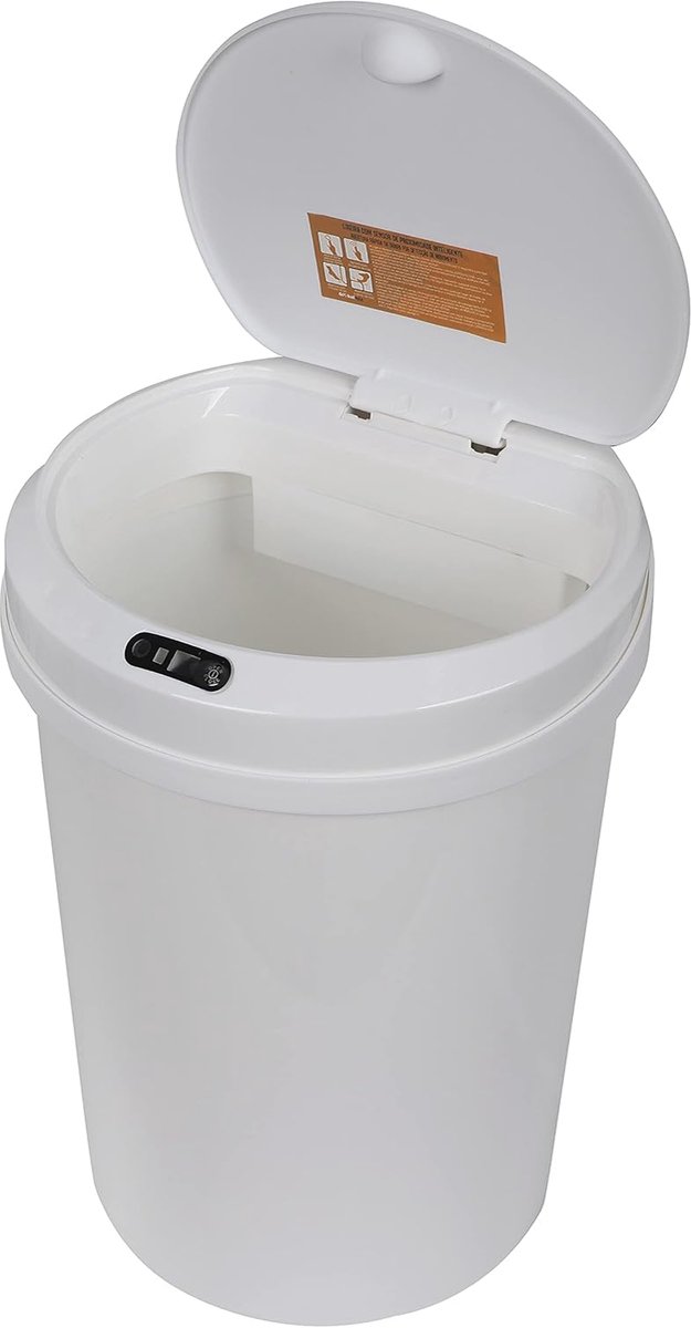 SnelShoppen - Automatische Prullenbak met Oplaadbare Sensor - 12 Liter - Handenvrije Opening en Sluiting - Afneembaar Deksel - Bevestigingsring voor A