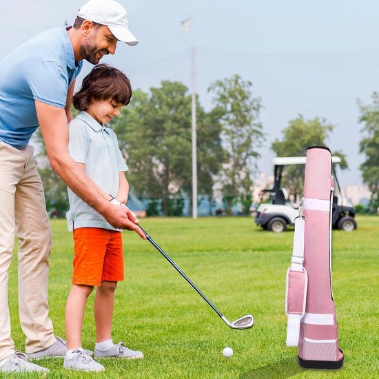 Kinder Golftas - Junior Golftas - Golf Leren - Lichtgewicht Ontwerp - 83 x 18 x 15 cm - Rozerood — afbeelding 4