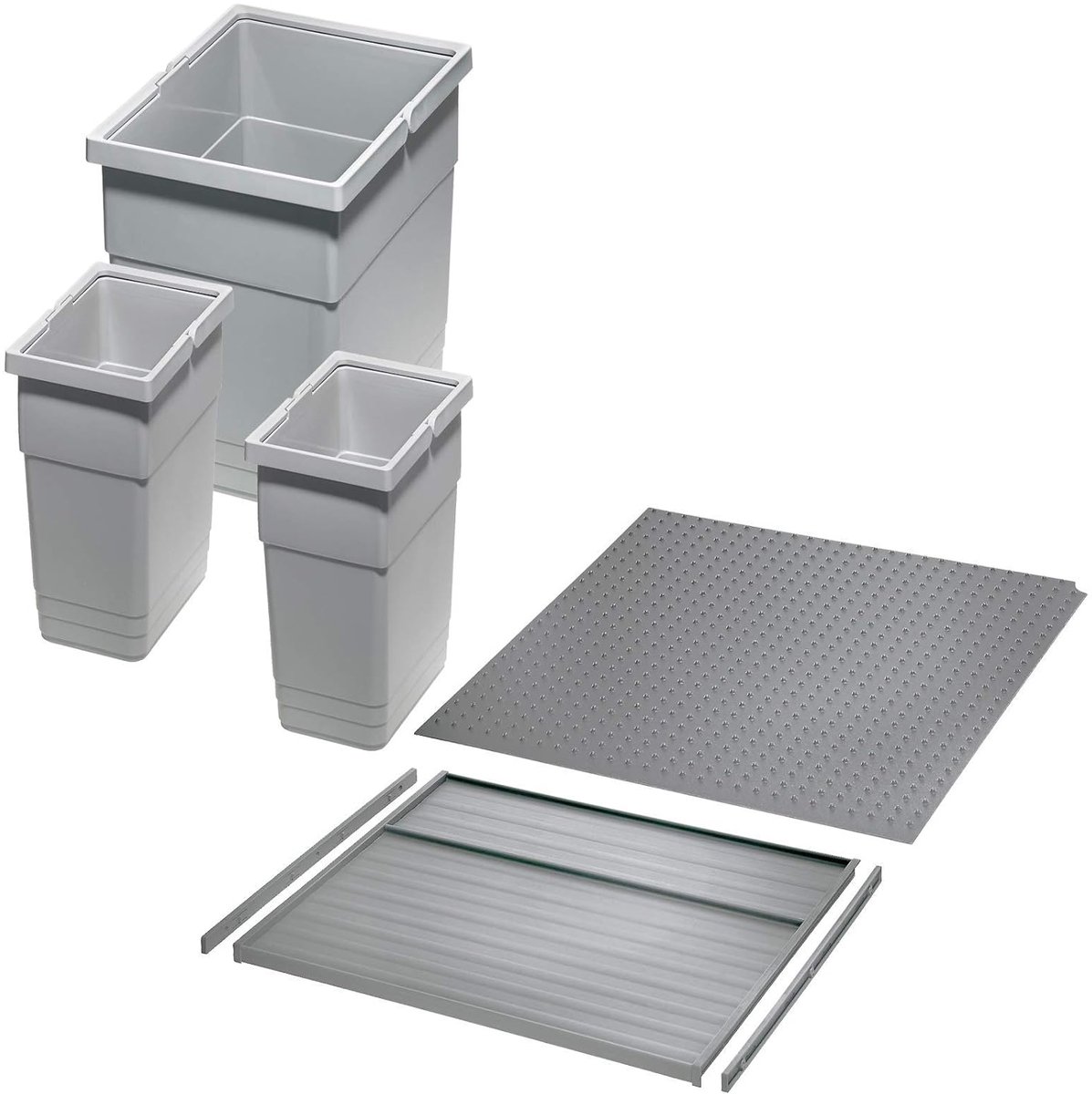 SnelShoppen - Afval scheidingssysteem Ninka eins2vier 450 mm donkergrijs voor 16 mm zijwand - Hygiënisch, stevig en praktisch voor keuken, kantoor en