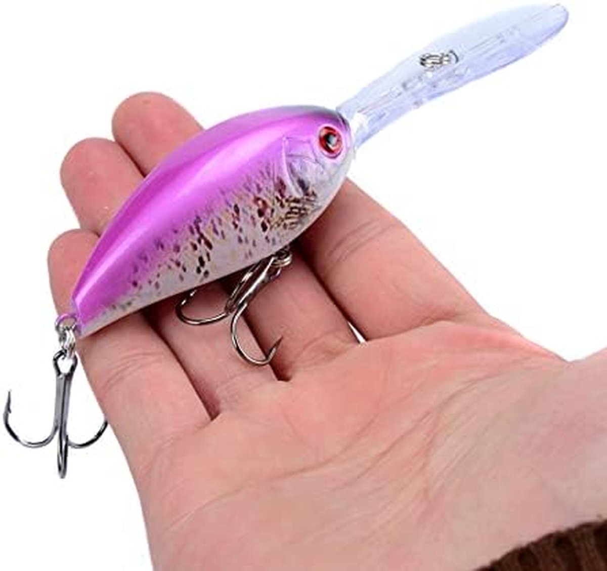 Whopper Plopper Hengelsport - Kunstaas Wobbler - Vissen Boven Water - Draaiende Zachte Staart - 11.5 cm 18g - NO6
