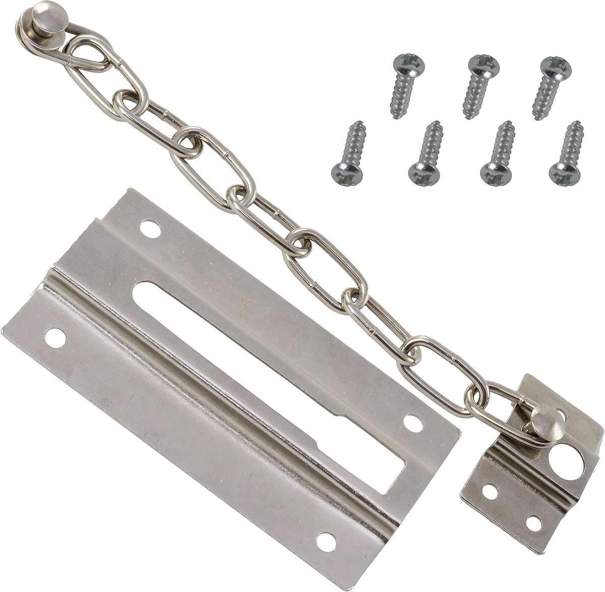 SnelShoppen - Veiligheidsschakel 90 mm - Kettingslot voor Deur - Stalen Diefstalbeveiliging - Zilver - Robuuste Bescherming