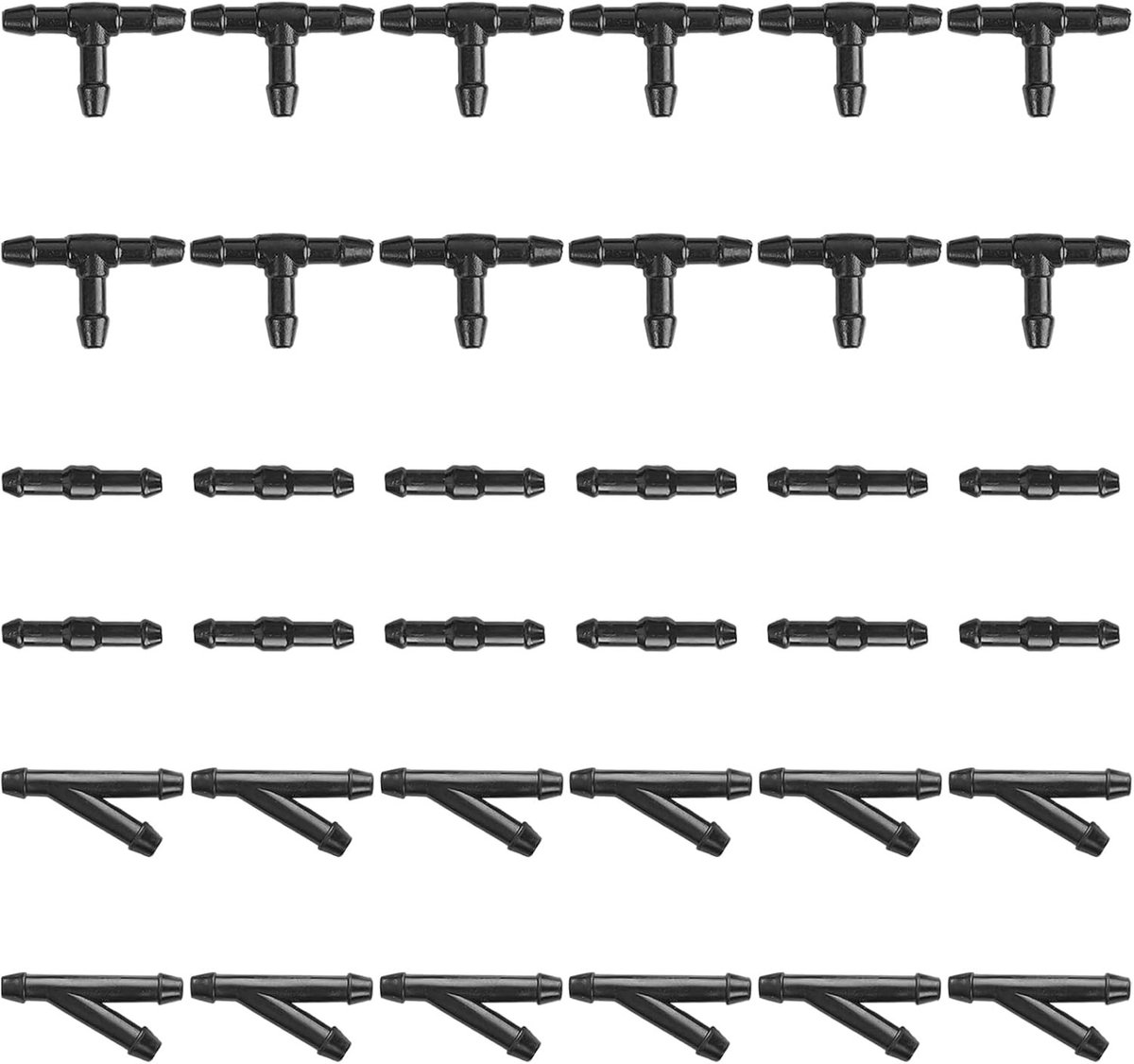 36 Stuks Windshield Washer Slang Connector 4mm, Universele Auto Ruitensproeier Slangverbinding, T-stuk Y-stuk voor Waterpomp en Sprayers
