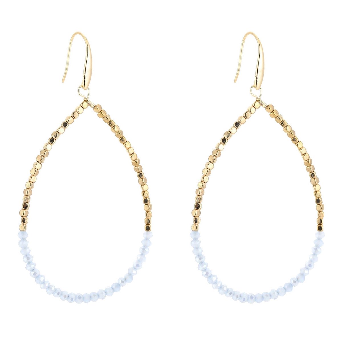 Michelle Bijou Oorbellen Druppel Double goud blauw