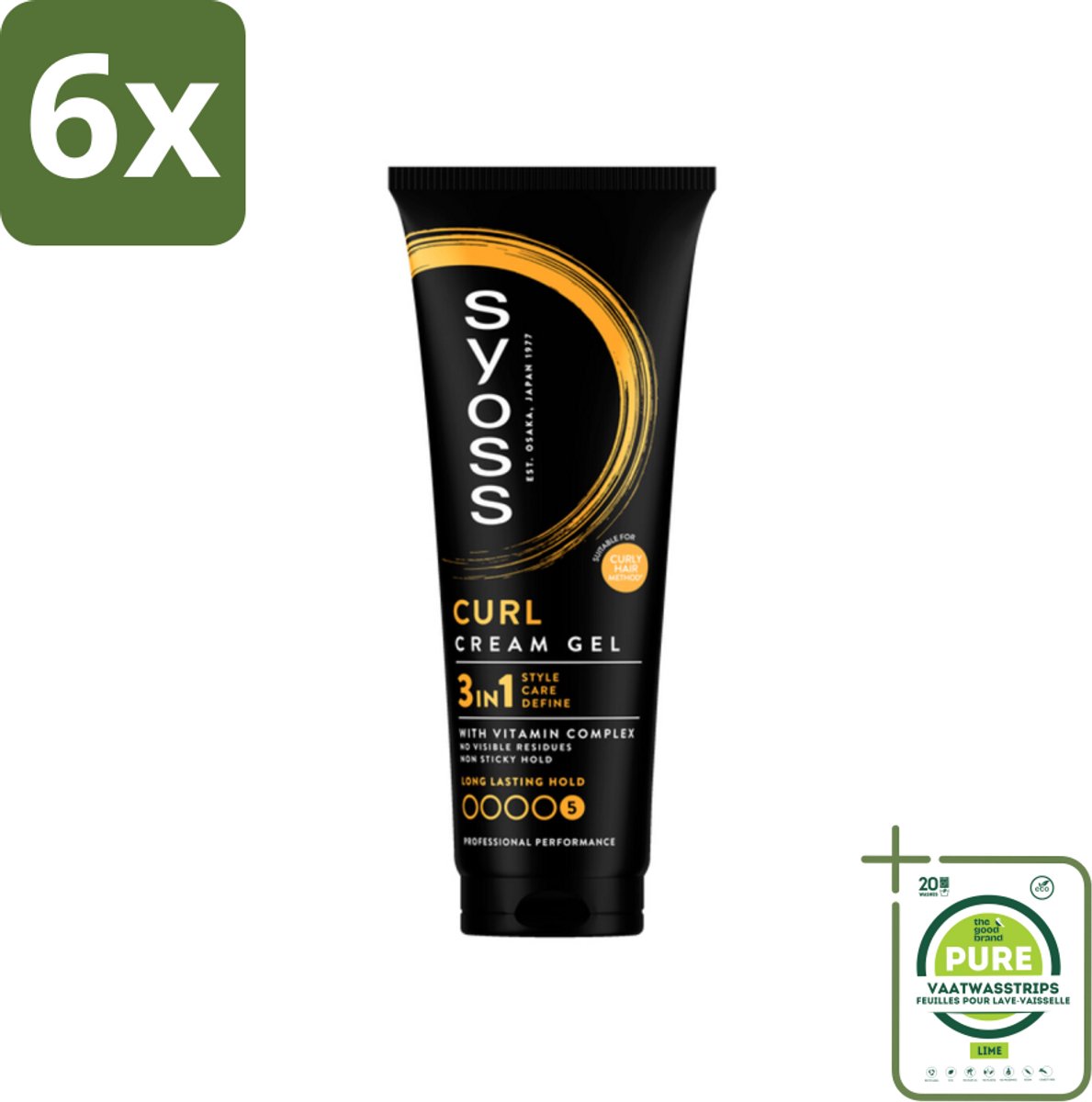 Syoss - Curl Control - Gel - Voor Gedefinieerde Krullen - 250 ml - Voordeelverpakking - 6 stuks - Krullen gel - Stylinggel krullen