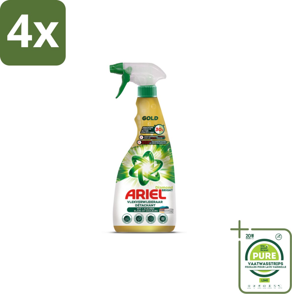 Ariel - Vlekkenverwijderaar - Gold Spray - 750 ml - Voordeelverpakking - 4 stuks - Vlekkenverwijderaar - Vlekken verwijderen