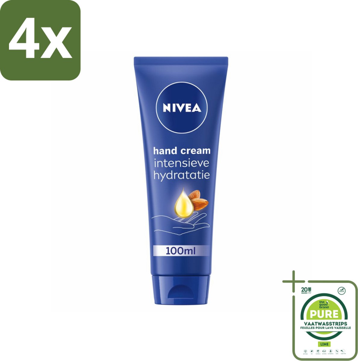NIVEA - Handcrème - Verzorgend - Intensieve Hydratatie - 100 ml - Voordeelverpakking - 4 stuks - Handcreme - Verzorging