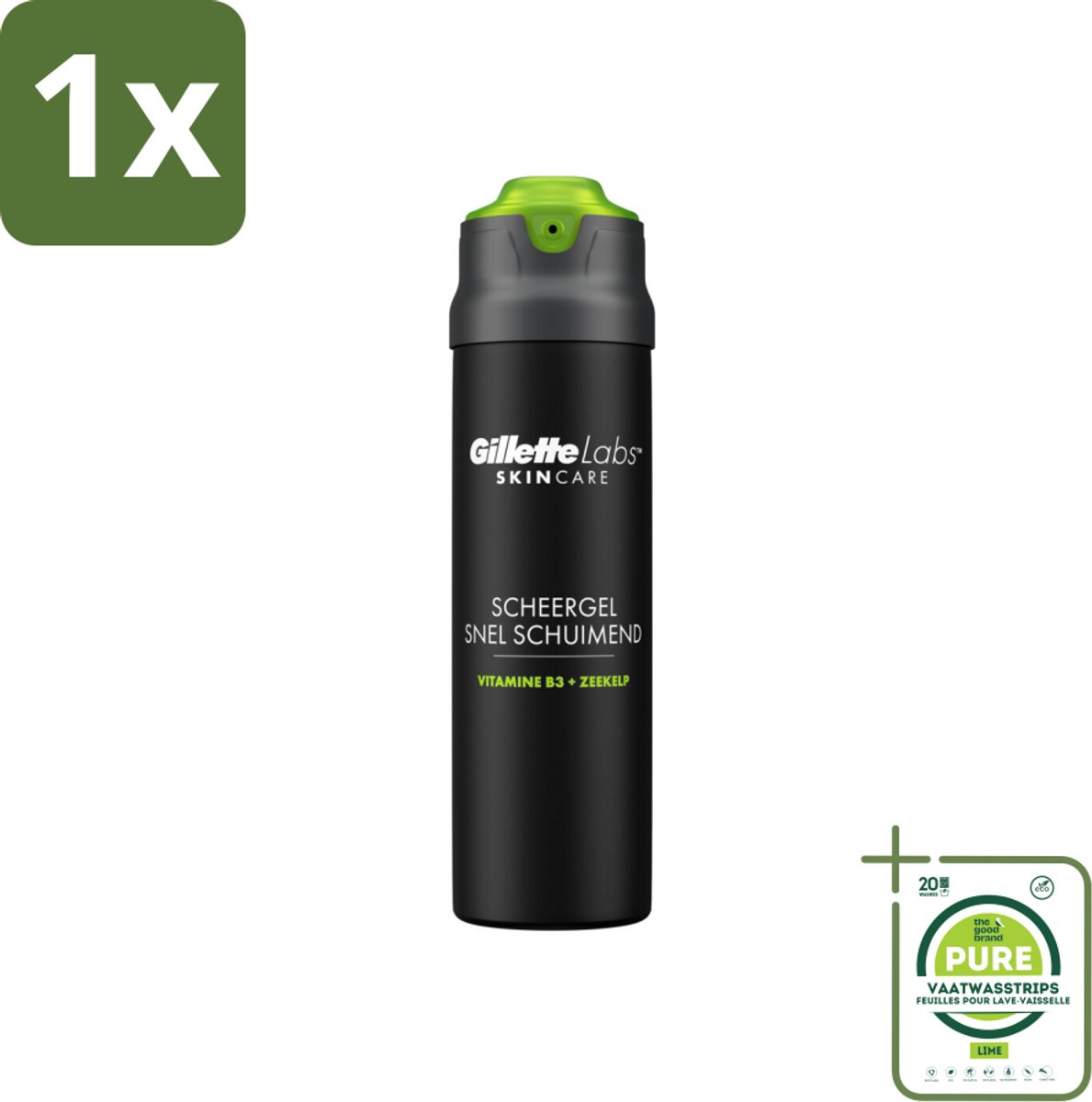 1 x GilletteLabs - Scheergel - Snel Schuimend - Gemakkelijk Afspoelbaar - 198 ml - Scheergel - Scheerproduct - GilletteLabs - Snel Schuimende Scheergel - Scheercomfort
