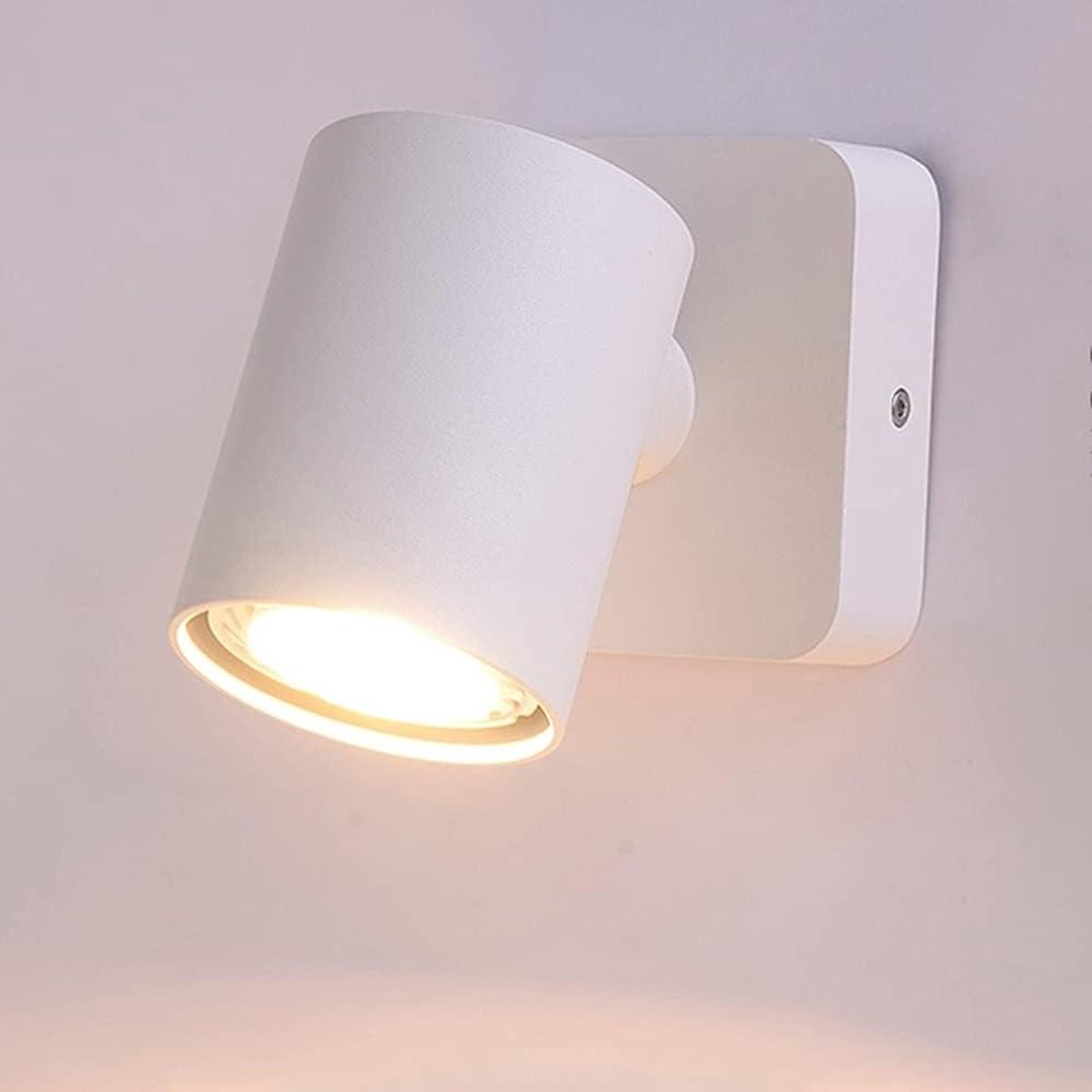 LED Wandspot - Draaibare Leeslamp - Gericht Lezen - Verstelbare Spot - 6cm Diameter - Wit