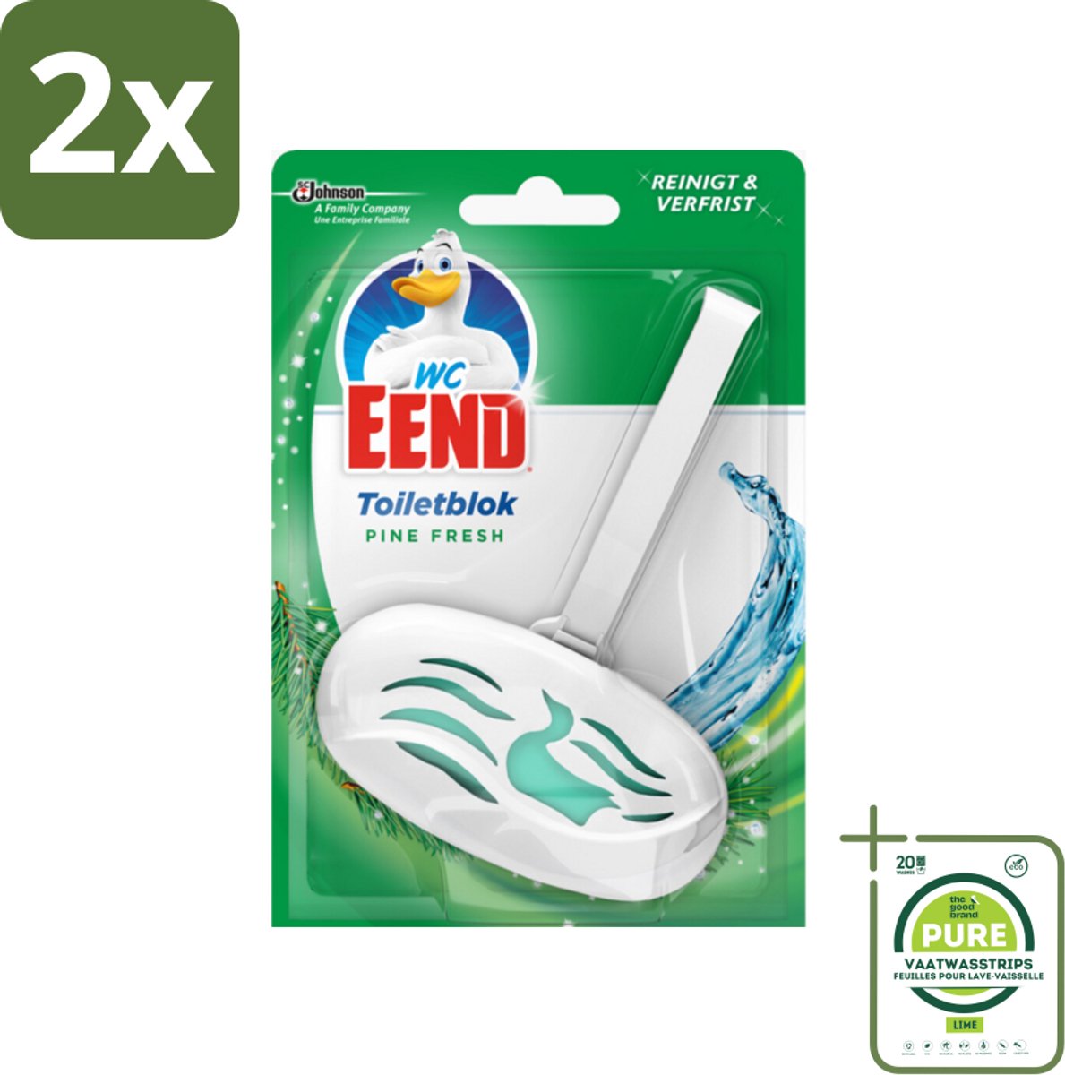 WC Eend - Pine Fresh - Toiletblok - Klassieke Dennengeur - 40 gr - Voordeelverpakking - 2 stuks - Toiletblok - Toilet reiniging