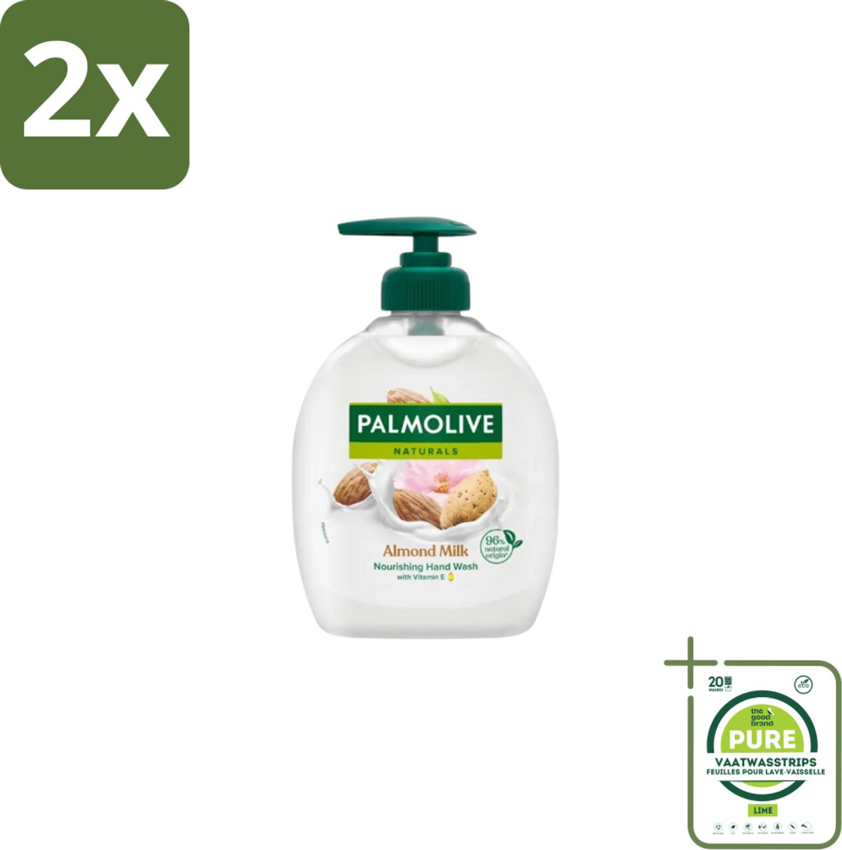 Palmolive - Amandelmelk - Handzeep Met Pomp - Milde Reiniging - 300 ml - Voordeelverpakking - 2 stuks - Handzeep - Amandelmelk