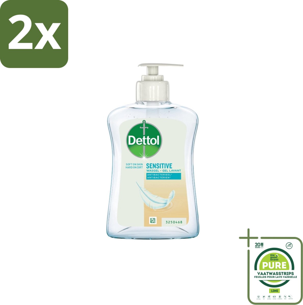 Dettol - Handzeep - Hypoallergenic - Gevoelige Huid - 250 ml - Voordeelverpakking - 2 stuks - Handzeep - Hypoallergeen