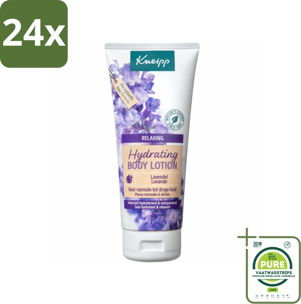 Kneipp - Body lotion - Relaxing - Lavendel - Bloemige geur - 200 ml - Voordeelverpakking - 24 stuks - Lichaamslotion - Ontspannende lotion