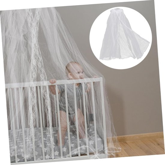 Babybed Klamboe - Muggennet Wieg - Bescherming Baby - Ademend Gaas - 160 x 450 cm - Wit — afbeelding 3