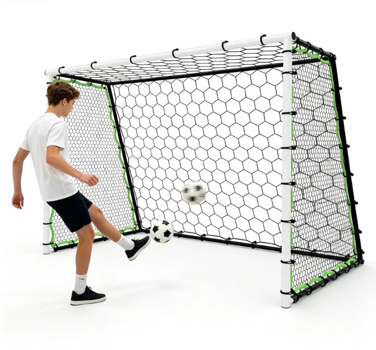 Danky Opvouwbaar voetbaldoel, 213,5 * 153 * 110 cm, voetbaldoel voor tieners en volwassenen, perfect voor dagelijkse voetbaltraining.
