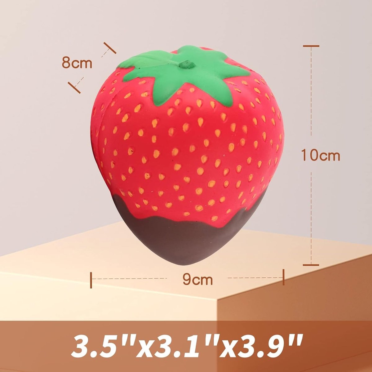 Zachte en geurige squishies in de vorm van aardbei en chocoladecrème - Slow rising speelgoed voor ontspanning en stressverlichting, kleur willekeurig 1 stuk
