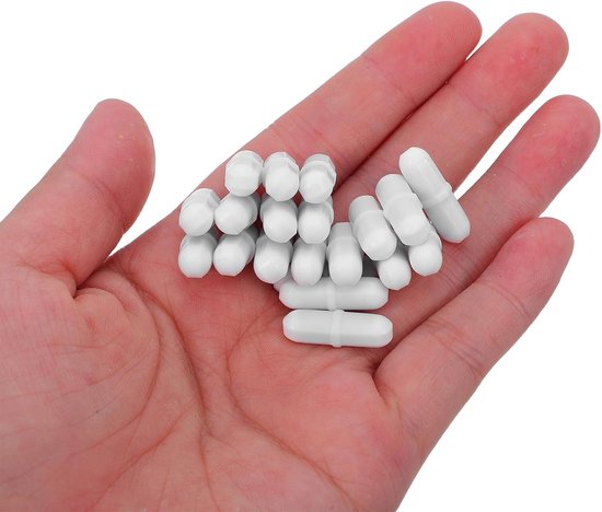 Magnetische Roerstaven - Laboratorium Roerstaafjes - Wetenschappelijk Mengen - Hittebestendig PTFE Gecoat - 20 Stuks - Wit — afbeelding 5