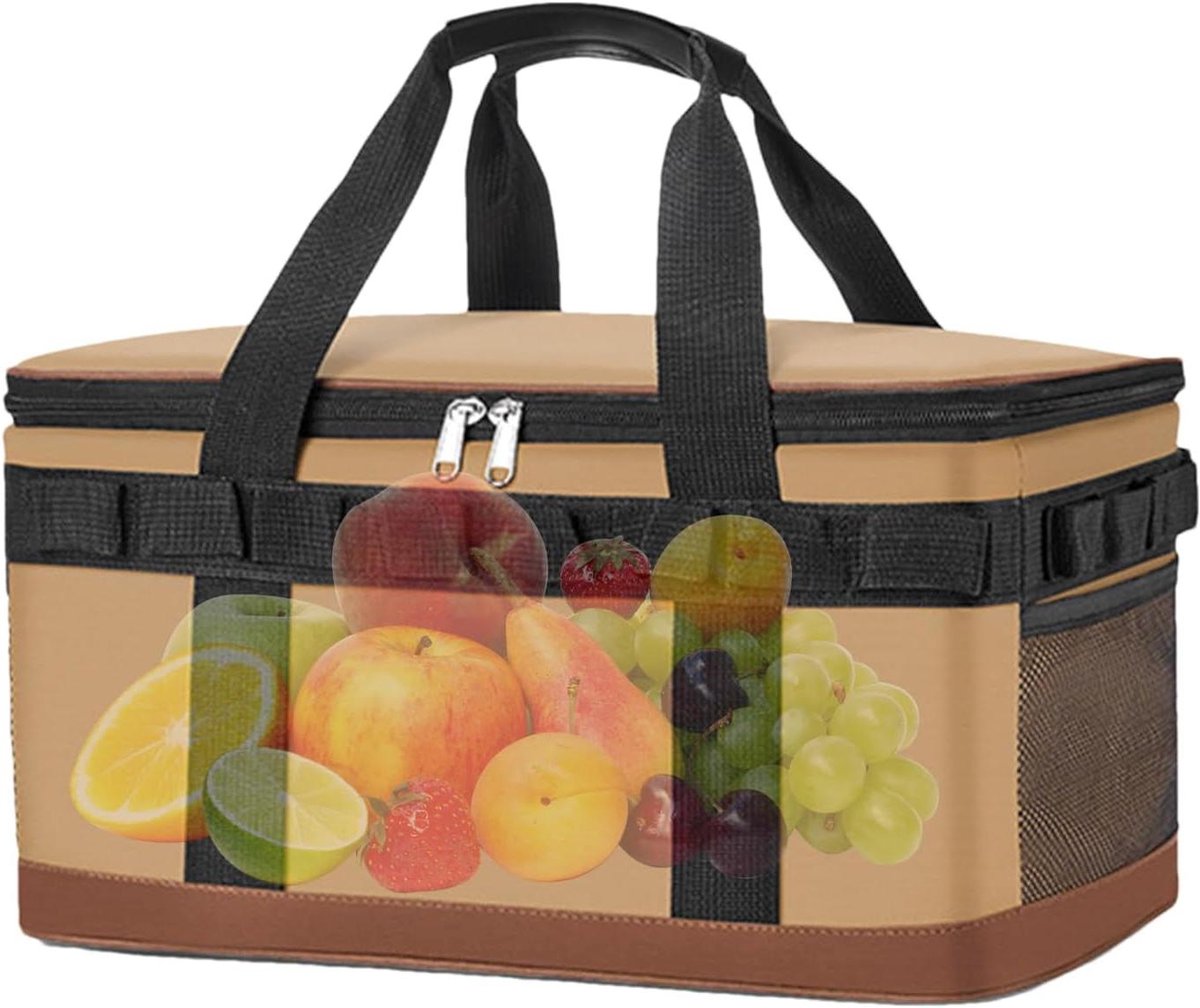 Koelere lunchbox - Draagbare koeltas - Buitenactiviteiten - Efficiënte temperatuurregeling - 23L - Kaki