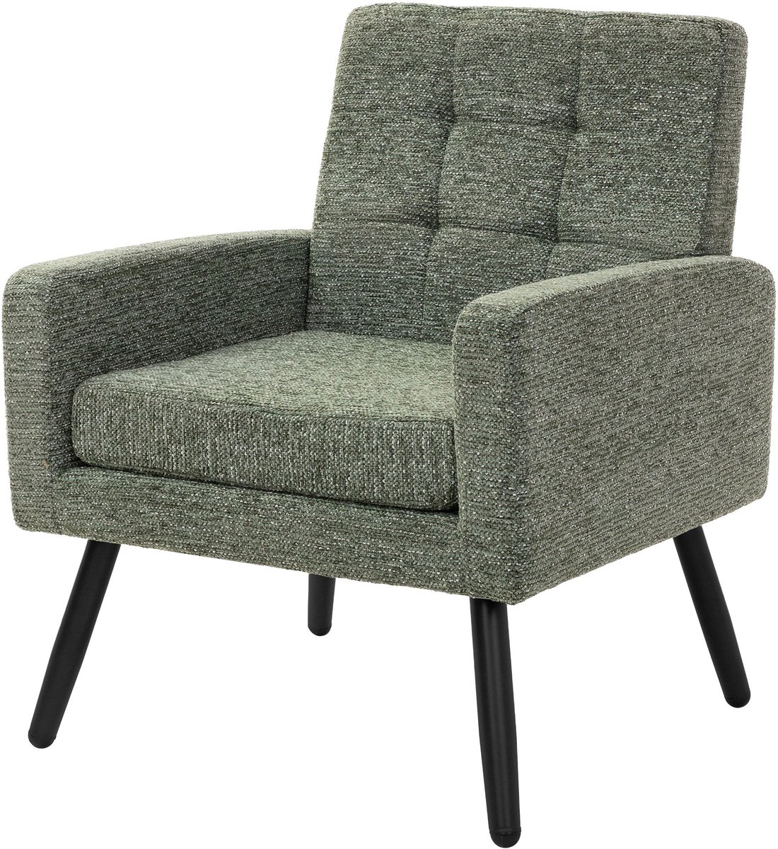 ML-Design | Fauteuil met armleuningen 66,5 x 80 x 63,5 cm, stalen frame/geweven structuur, groen, relaxfauteuil, leesfauteuil, gestoffeerde fauteuil, tv-fauteuil voor de woonkamer