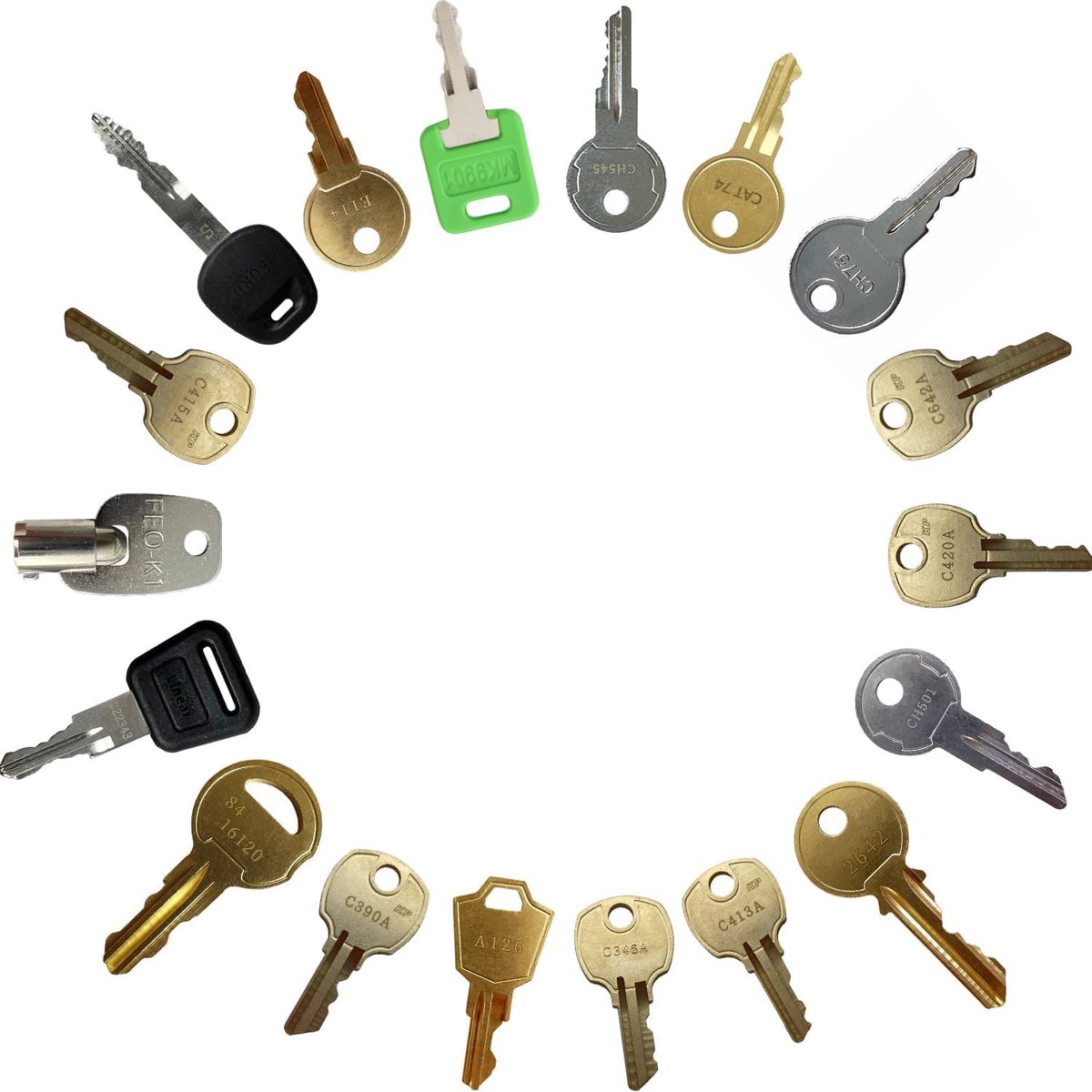 SnelShoppen - 18-delige pentest hoofdsleutelset voor kasten, liften, en deuren, inclusief CH751, C415A, A126, C642A, en meer, ideaal voor beveiliging