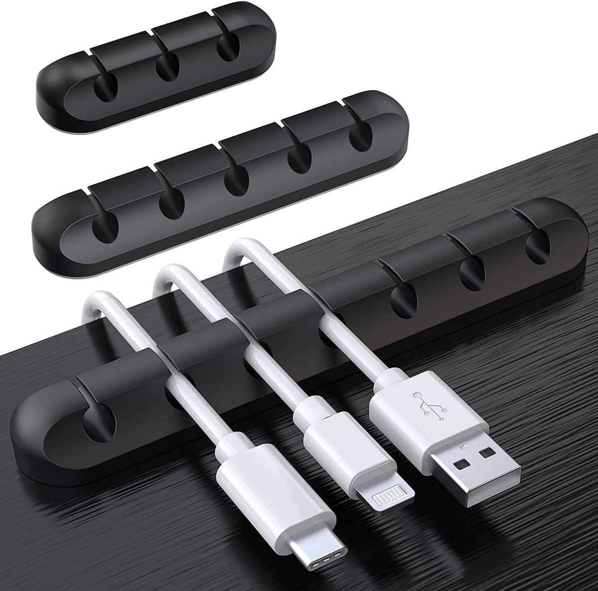Kabelclips Set 3 Stuks - Zelfklevende Kabelhouder voor Kabelmanagement - Snoerorganizer voor USB Kabels, Opladers, Muiskabels en Stroomkabels - Kabelbeheer Accessoire voor Bureau, Kantoor en Thuis - Netjes en Geordend Werkplek