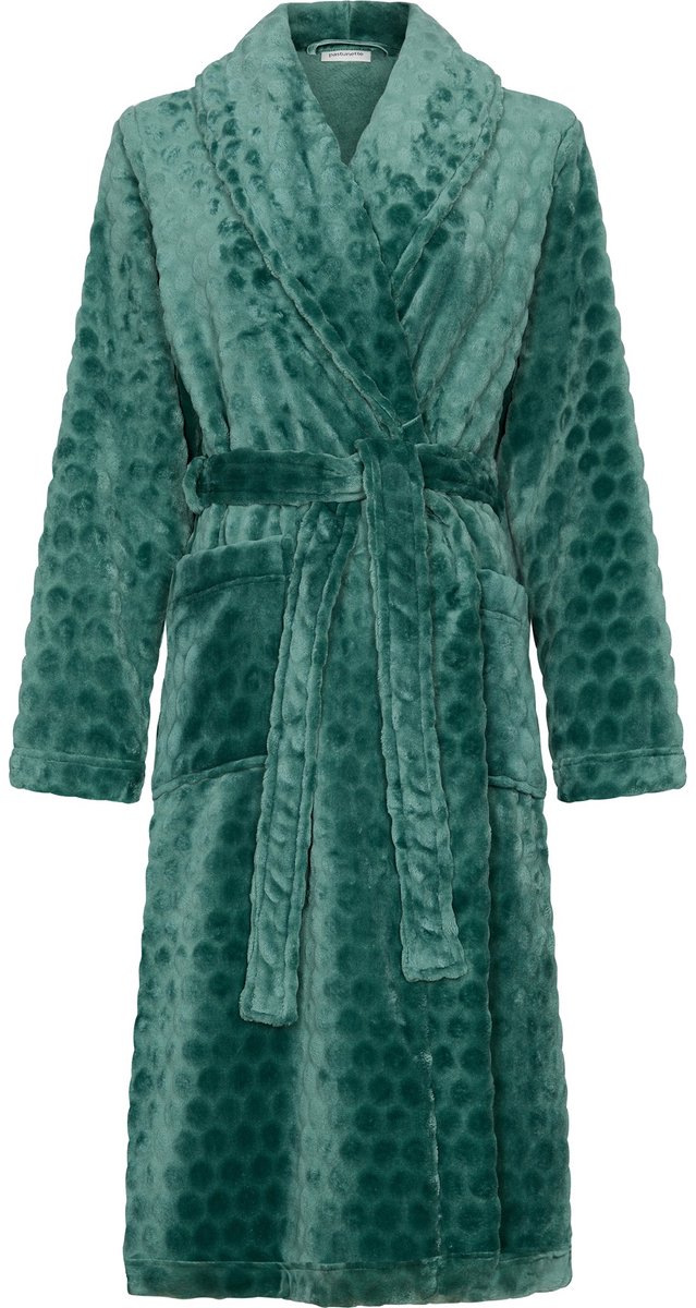 Pastunette - Badjas - Nordic Leaf - Flannel Fleece - Groen - Maat S