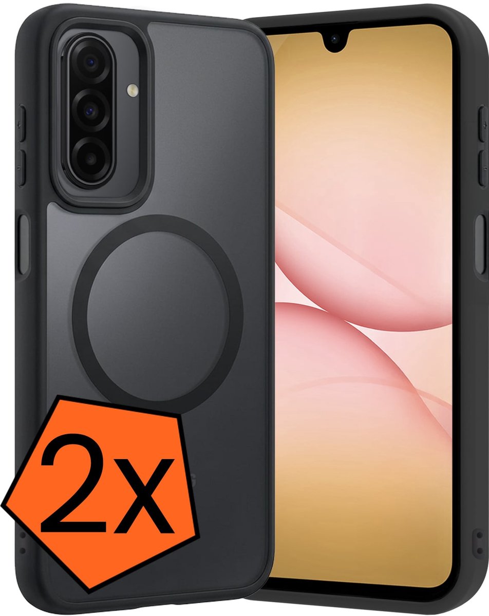 Hoes - 2 Stuks - Geschikt voor Samsung Galaxy A17 - Magsafe Compatible - Sterk & Shockproof - Back Cover - Shock Proof Case - Telefoon Hoes - Zwart