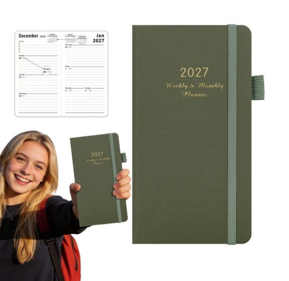 Weekplanner 2027 - 18*10 cm - 72 vellen/144 pagina's - Planningsnotitieboek - Draagbare planningshandleiding - Weeknotitieboek - Tijdmanagementnotitieboek - Jaarplanningsnotitieboek - Notitieboek - Planningshandleiding