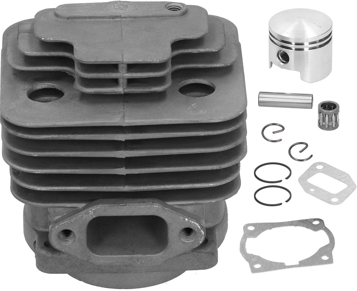SnelShoppen - 44mm Cilinder Zuiger Kit 52CC 44F-5 Motor voor Koolstof Bosmaaier Blok, Hoge Silicium Aluminium, 44mm/1.7in Diameter, Ideaal voor Tuinon
