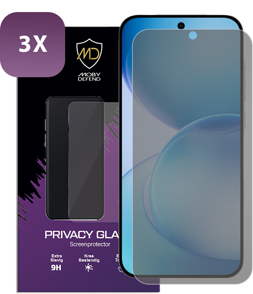 3-Pack MobyDefend Screenprotectors - Geschikt voor Oppo Reno16 F/FS - Matte Privacy Glass Screensavers