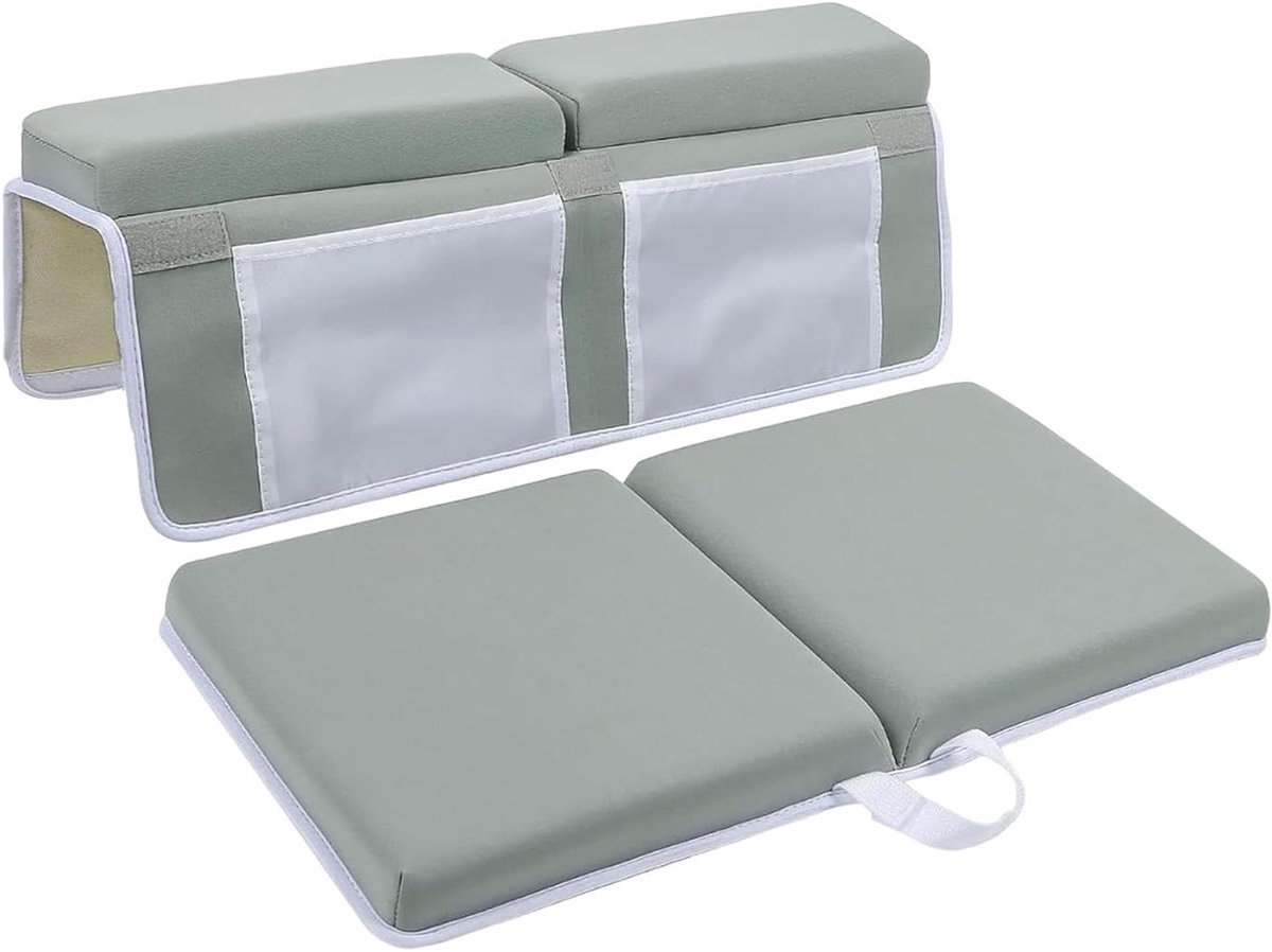 Kniekussen Badkuip - Baby badkussen - Comfort bij het baden - Antislip en zuignappen - 2 stuks - Grijs