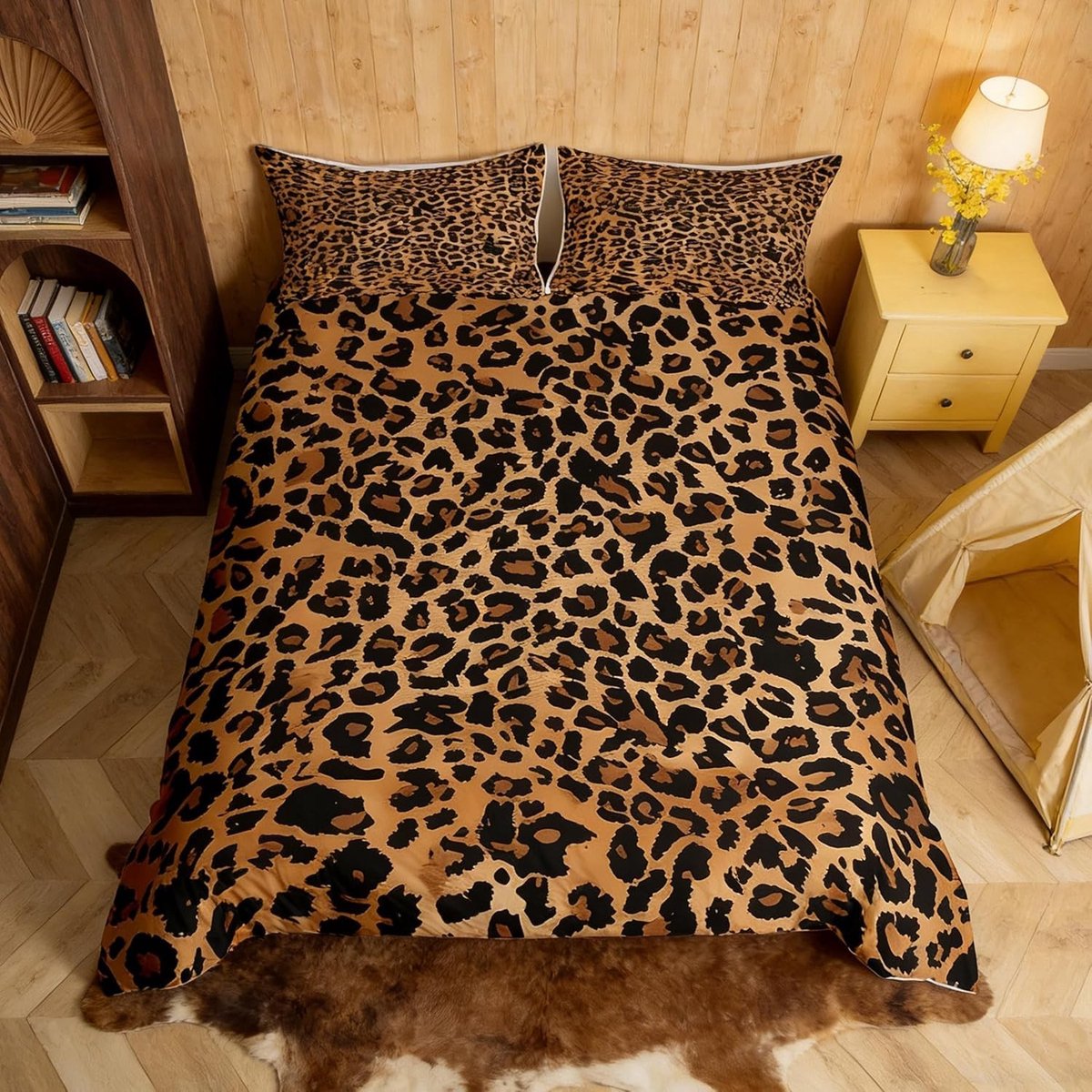 Omgoods - Duvet Cover Set met Panterprint 200 x 200 cm en 2 Kussenslopen