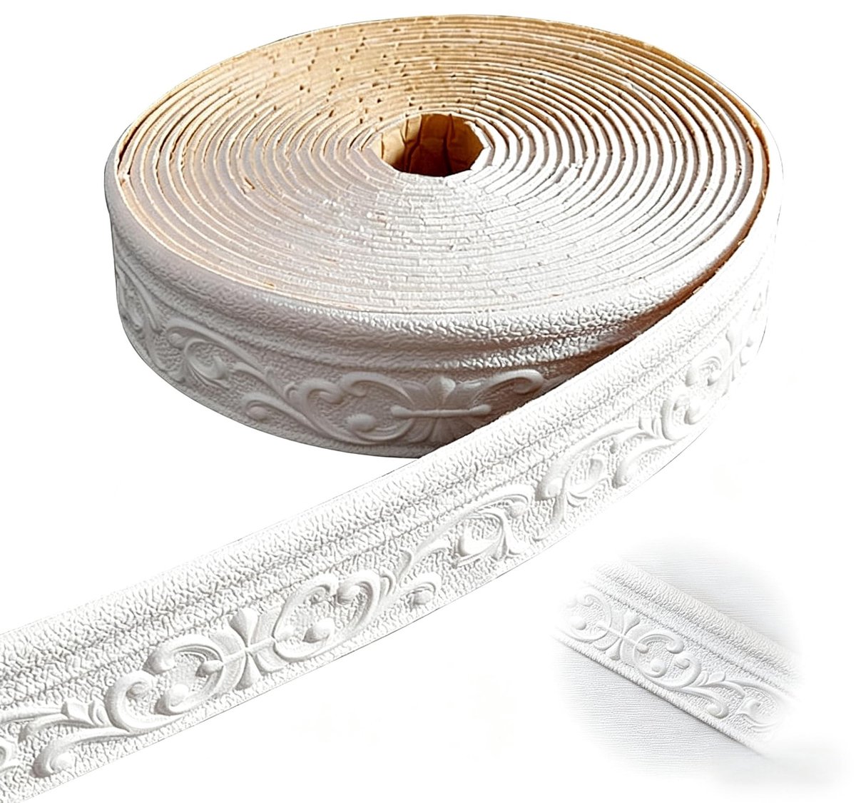 Omgoods - Zelfklevende Sierlijsten van XPE-schuim - 10 m x 8 cm Wit