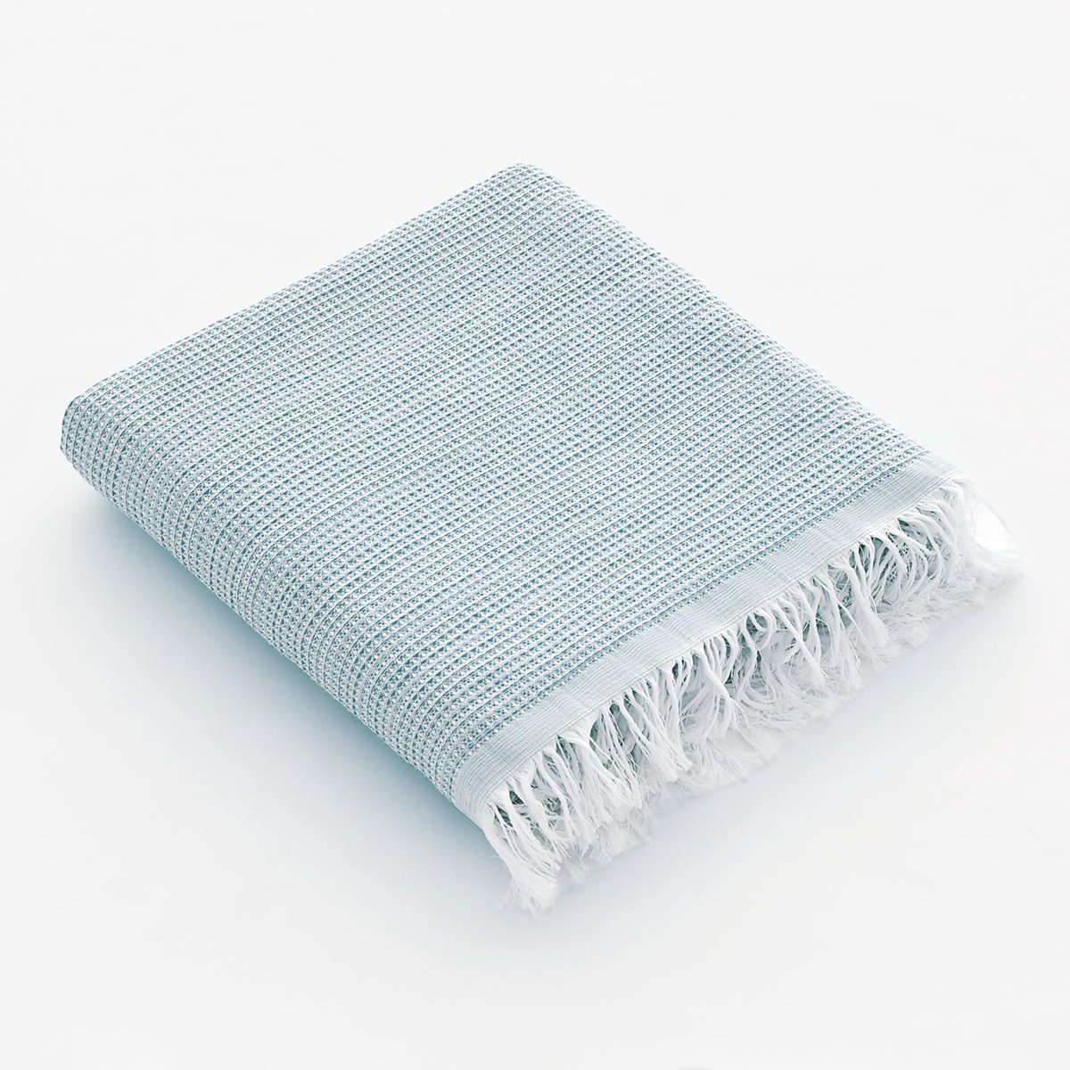 Omgoods - Strandhanddoek Pareo, Rechthoekig, Geweven Stof met Franje, Luchtblauw