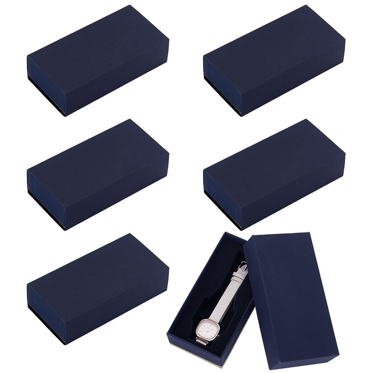 Omgoods - Set van 6 Kartonnen Opbergdozen voor Horloges - Reisdoos en Displayhouder