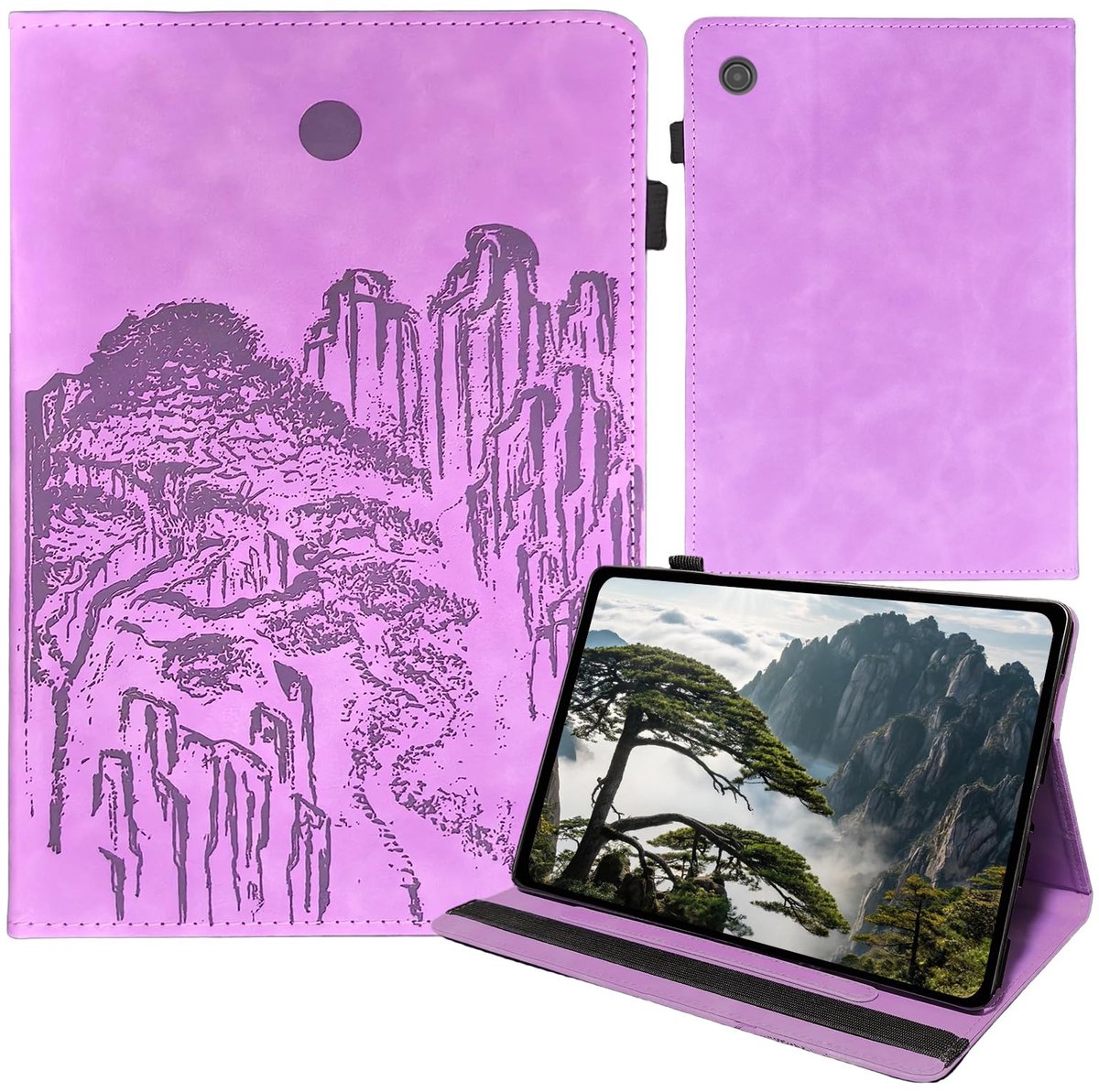 Omgoods - Flip PU Tablet Case voor Samsung Galaxy Tab A11 Plus 2025/A9 Plus 2023 - Paars met Pen Houder