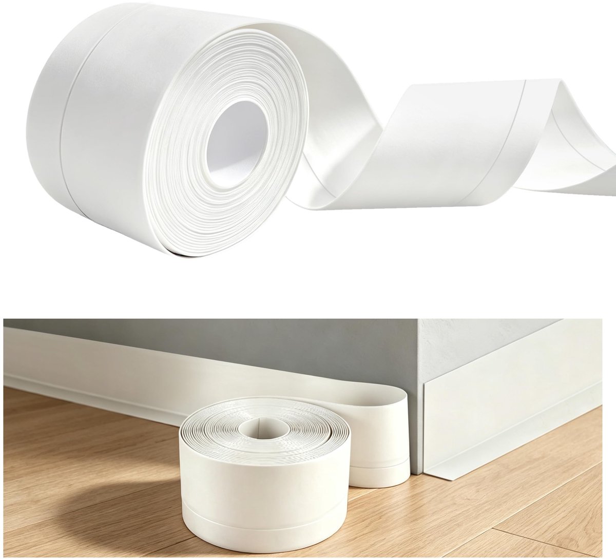 Omgoods - Zelfklevende PVC Plint - Flexibele Plint voor Keuken, Badkamer en Woonkamer - Wit, 15 m