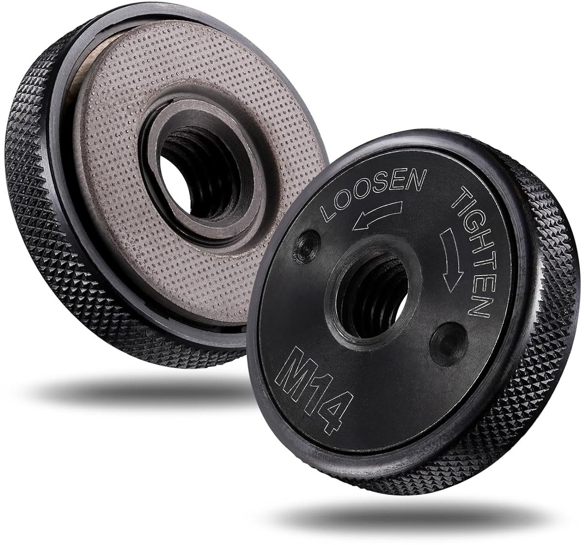 2 Stks Haakse Slijper Quick Release Moer M14 - Stevige Koolstofstaal - Nauwkeurige Draad - Universele M14 Quick Release Moer voor Milwaukee Dewalt Makita
