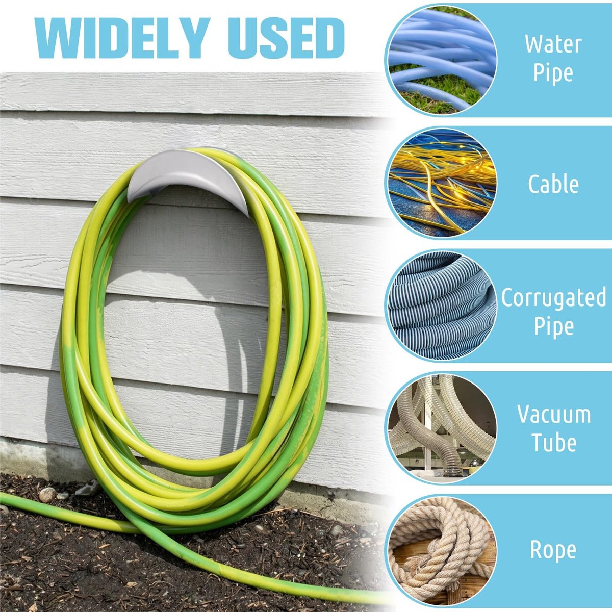 Omgoods - Set van 3 Robuuste Wandhouders voor Tuinslangen van Metaal