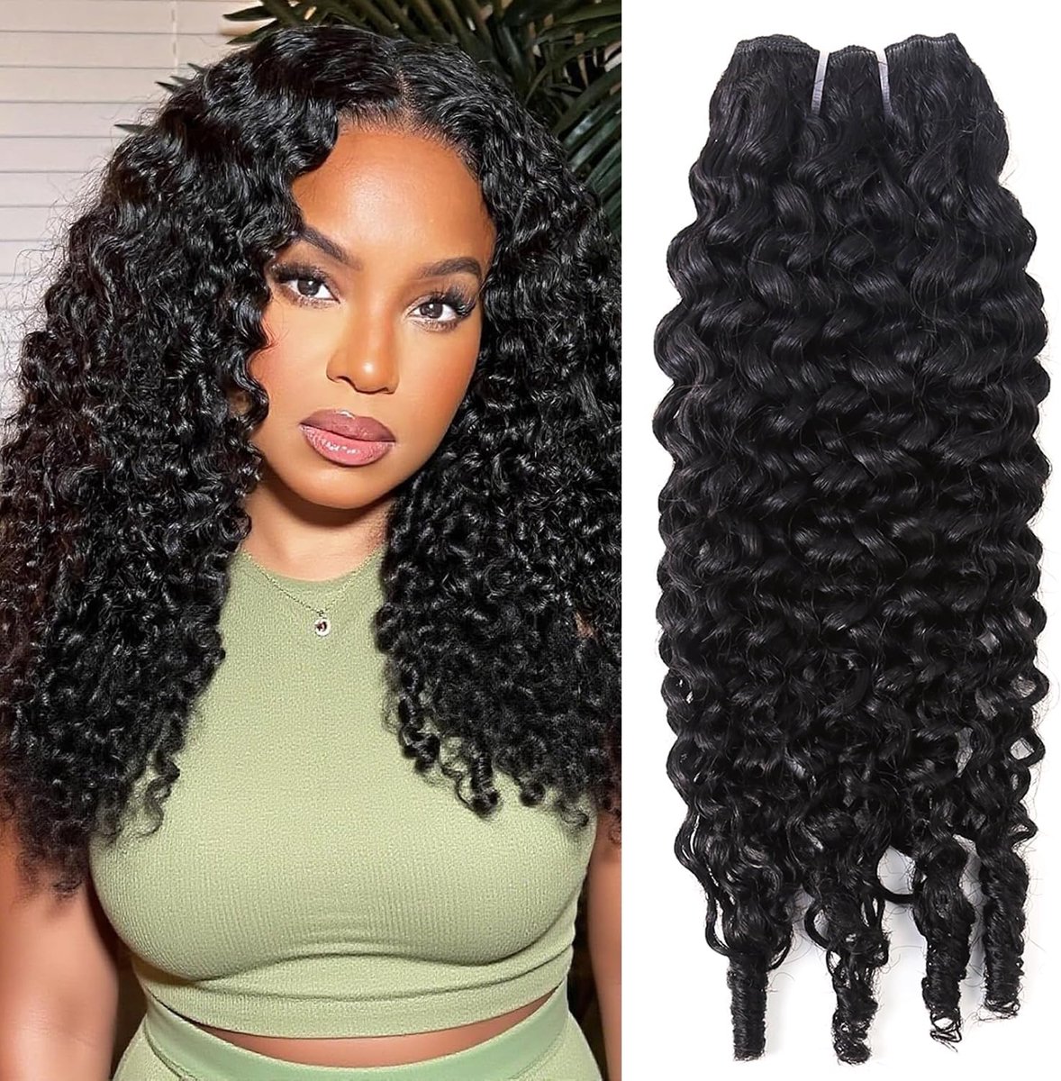 Human Hair Burmese Curly 3C4A Raw Virgin Human Hair Bundles with Spiral Curly End 20Duim