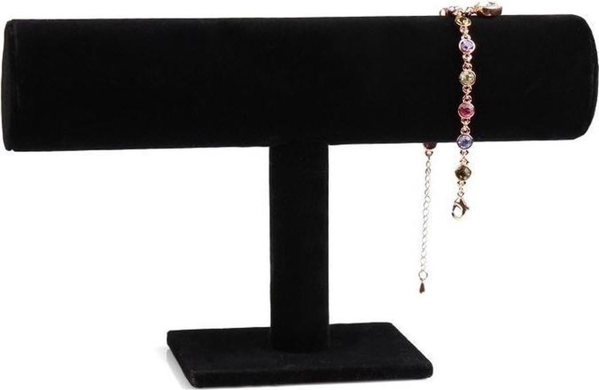 rek - Sieraden Display - Armbandenstandaard - Zwart - Velours - 1 Rol - Toonbank - Rek - Armbandenrek - Sieraden tonen
