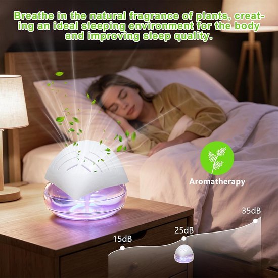 Luchtverfrisser, luchtbevochtiger, aromadiffuser, ioniser met 30 ml essentiële oliën, aromatiseerder, kamerluchtreiniger, waterluchtzuiveraar en kleurveranderende LED-lamp — afbeelding 4
