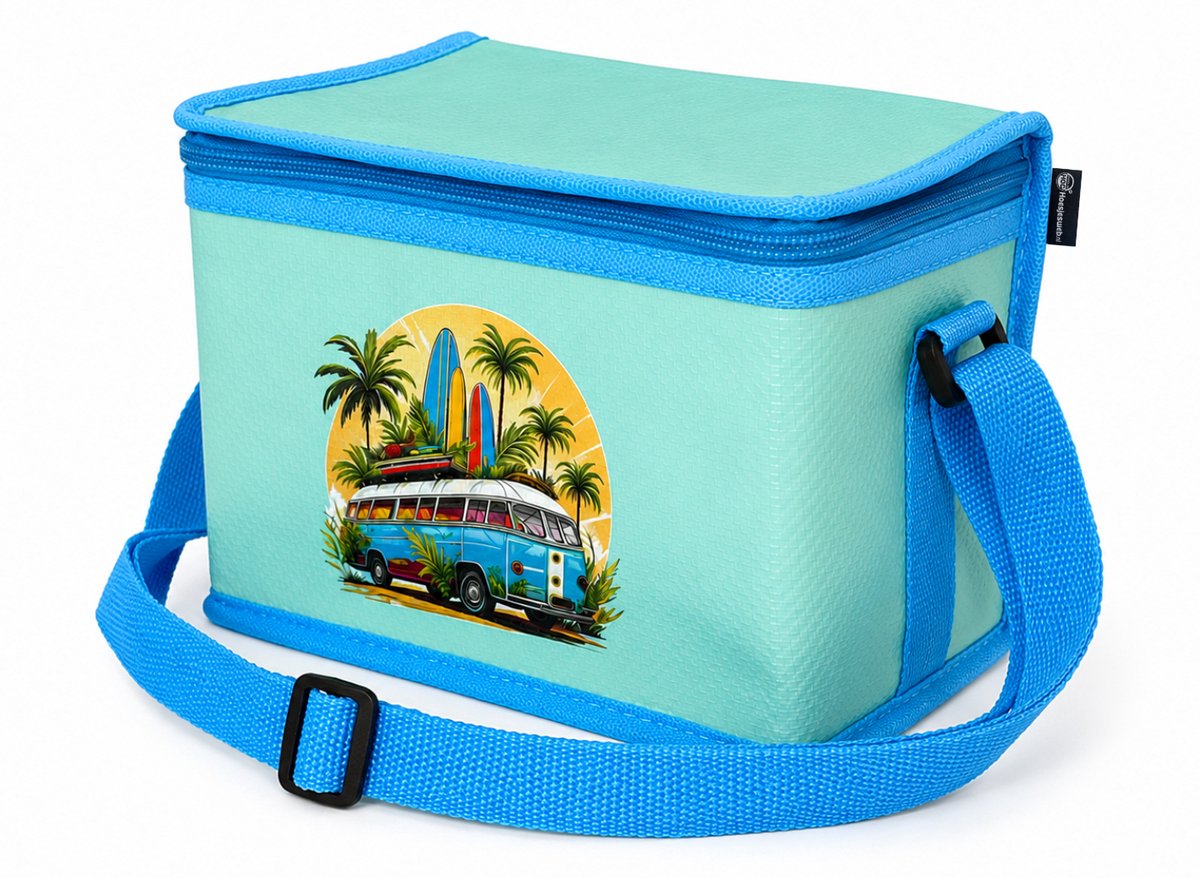 CUHOC Koeltas 4 Liter bus - Thermotas - Lunchtas - Koelbox Tas - Lunch Koeltas - Picknicktas - Strandtas - Schouderriem - 21x15x15 cm - Blauw
